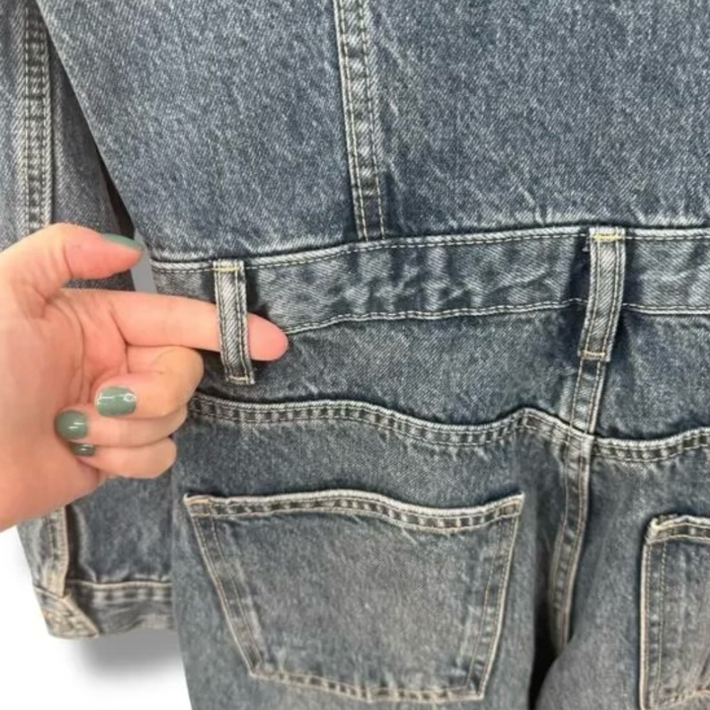 NEW Zara Jean Jumpsuit Size XS Cotton Blue Denim One Piece Outfit Boiler Suit - Picture 9 of 12